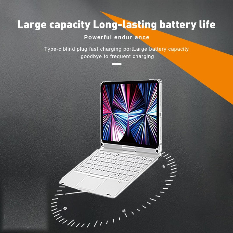 360 Rotating Keyboard Case 11" · Silver: 450 mAh battery, Type-C charging