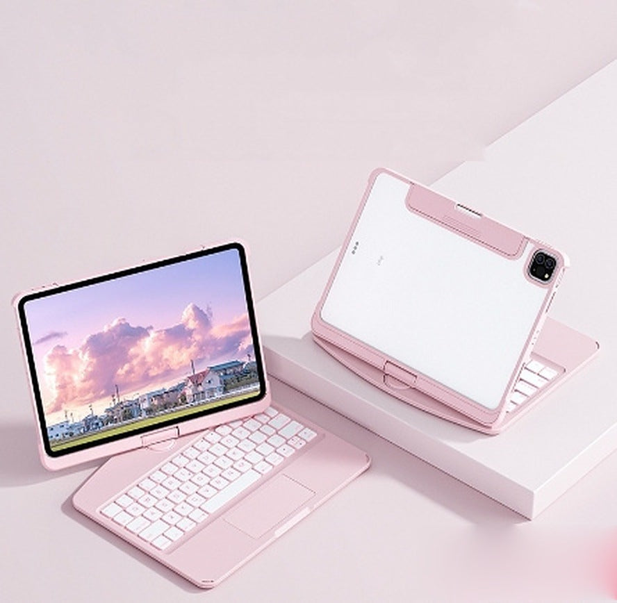 Blush Pink 360 swivel keyboard case for iPad